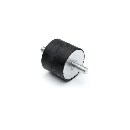Hengeres rezgéscsillapító, M6x12 külső menettel, 20x10mm, 30kg max. terhelés.