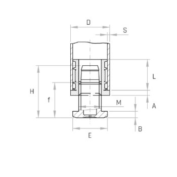 Állítható láb O48mm-es csőhöz, M22 menettel. 1,5-2mm-es falvastagsághoz.