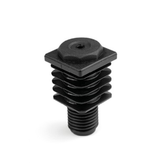 Állítható láb 22x22mm-es zártszelvényhez, M10 menettel. 1,5-2mm falvastagsághoz.