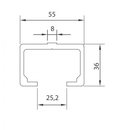 Aluprofil 55x36