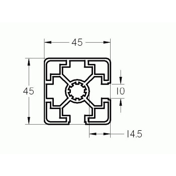 Aluprofil - 45x45 Két oldalon zárt 90°