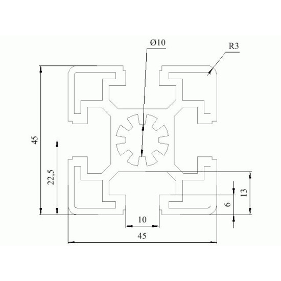 Aluprofil - 45x45 Nehéz