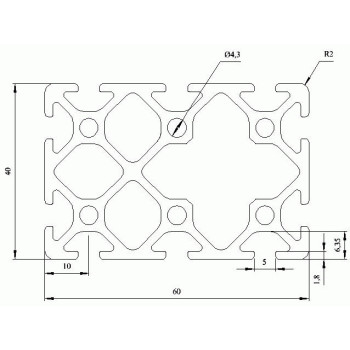 Aluprofil - 60x40