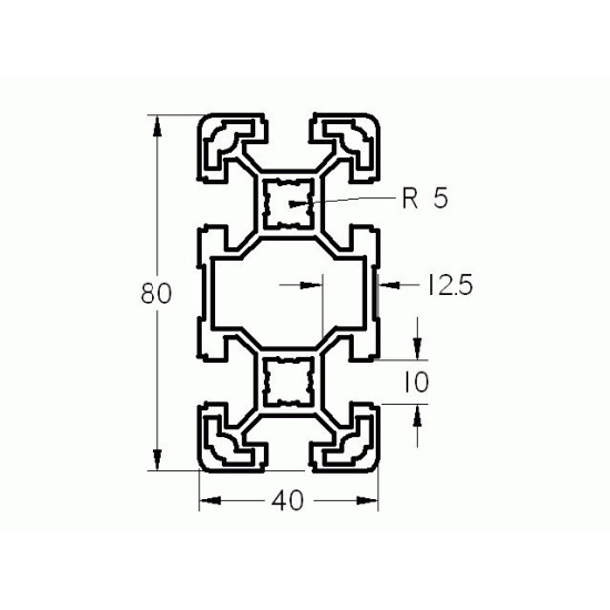 Aluprofil - 80x40