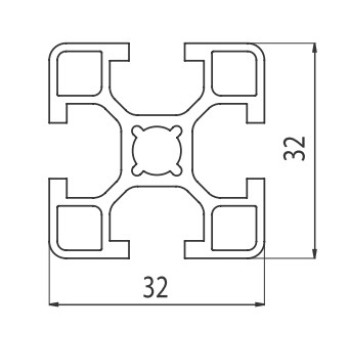 Aluprofil - 32x32 - Elox nélkül