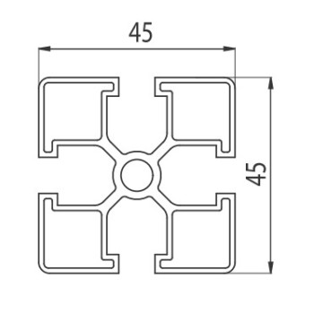 Aluprofil - 45x45 ECO - Elox nélkül