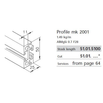 Aluprofil mk 2001 - 50x25