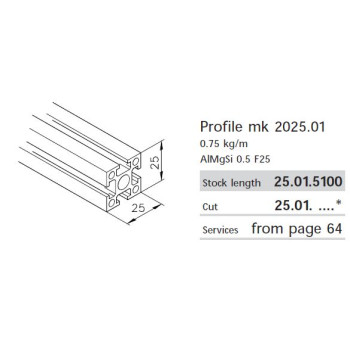 Aluprofil mk 2025.01 - 25x25