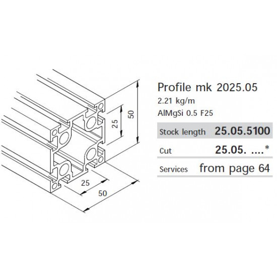 Aluprofil mk 2025.05 - 50x50