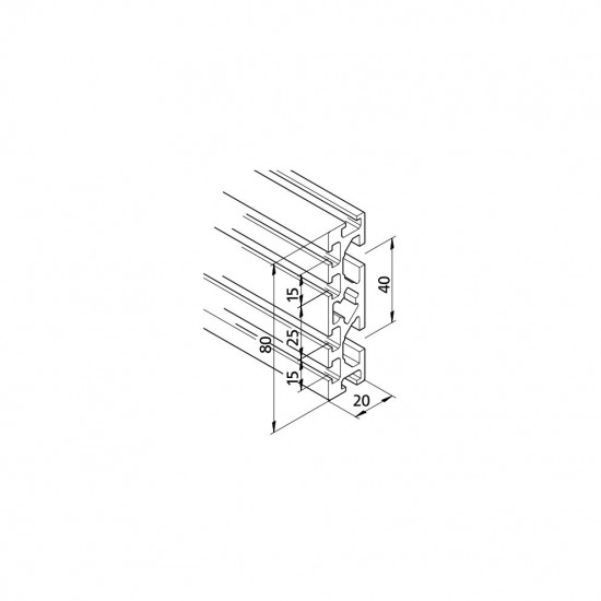 Aluprofil mk 2025.42- Adapter 80x20