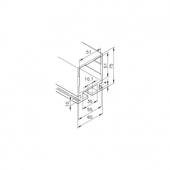 Aluprofil mk 2031 - 60x75 Teleszkóp profil