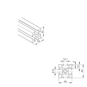 Aluprofil mk 2040.01 - 40x40 Nehéz