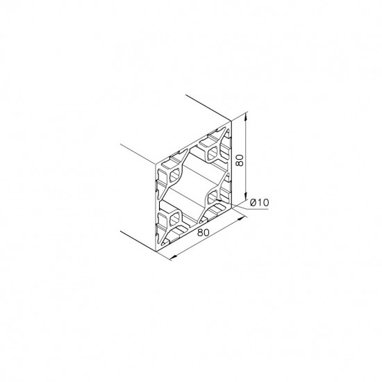 Aluprofil mk 2040.109 - 80x80 Négy oldalon zárt - Tisztatéri