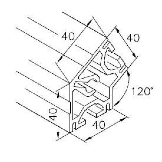 Aluprofil mk 2040.18 - 40x40 - 120