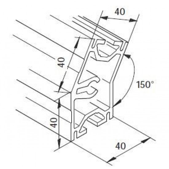 Aluprofil mk 2040.20 - 40x40 - 150 - UTOLSÓ darabok