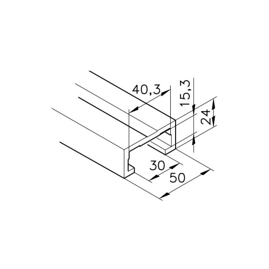 Aluprofil mk 2040.37 - 50x24 Teleszkóp profil