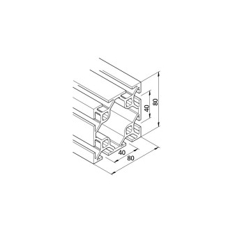 Aluprofil mk 2040.45 - 80x80 Könnyű