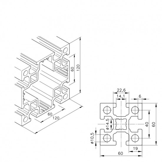 Aluprofil mk 2060.05 - 120x120