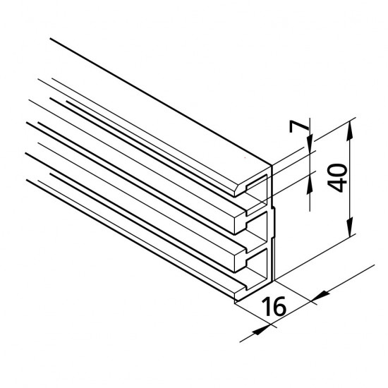 Aluprofil mk 2241 - Tripla panel U profil