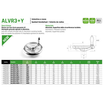 ALVR3+Y Három küllős kézikerék - D125