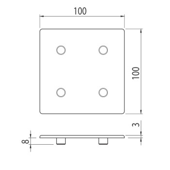 Zárókupak - 100x100 - Fekete - V2