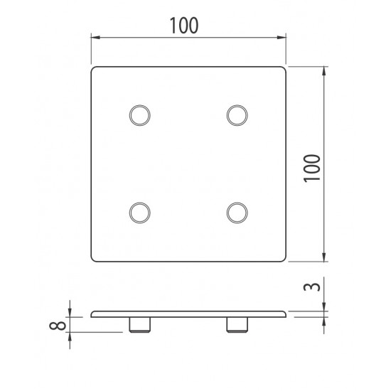 Zárókupak - 100x100 - Fekete - V2