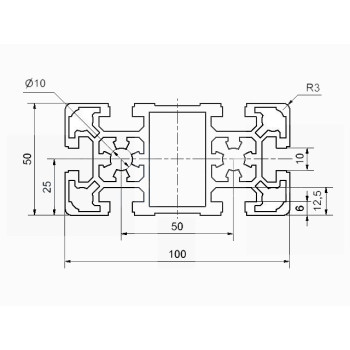 Aluprofil - 100x50