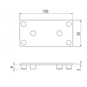 Zárókupak - 100x50 - Fekete - V2