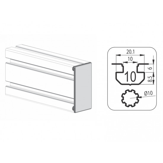 Zárókupak - 100x50 - Szürke -V2