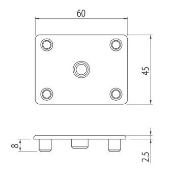 Zárókupak - 60x45 - Fekete - V2