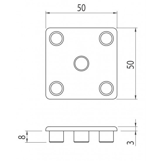 Zárókupak - 50x50 - Fekete - V2