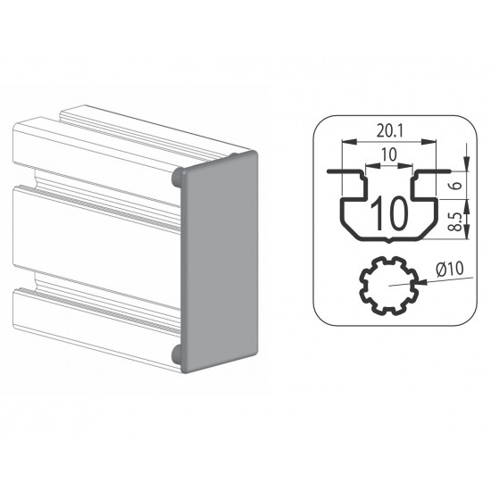 Zárókupak - 90x45 - Fekete - V2