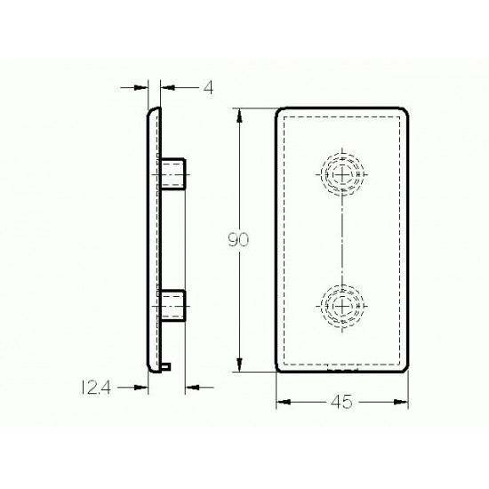 Zárókupak - 90x45 - Fekete