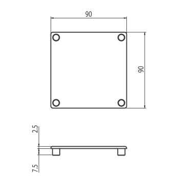 Zárókupak - 90x90 - Fekete - V2