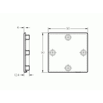 Zárókupak - 90x90 - Fekete