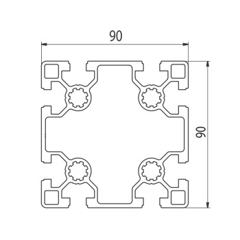 Aluprofil - 90x90 ECO