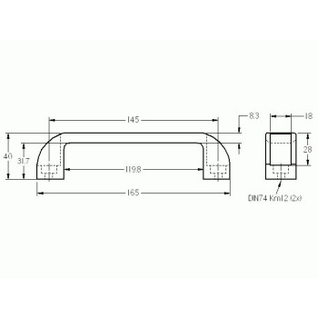 Fogantyú - H= 145mm - Pa