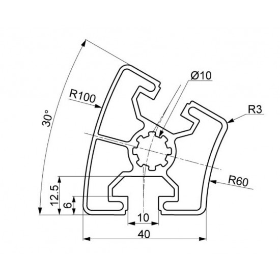 Aluprofil - R40-30°