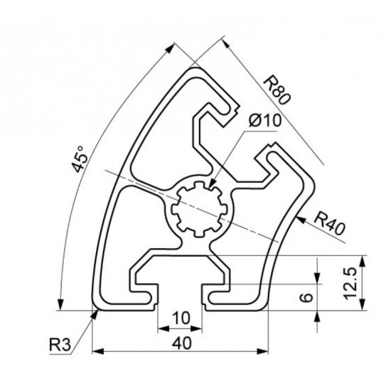 Aluprofil - R40-45°