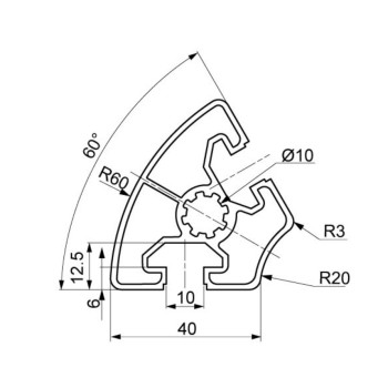 Aluprofil - R40-60°