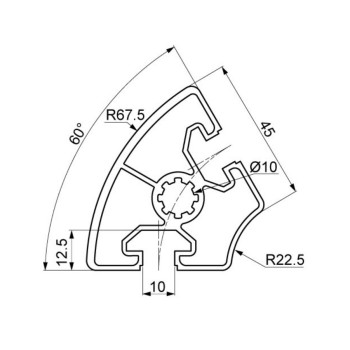 Aluprofil - R45-60°