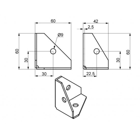 Sarokelem - 60x42 - Alu változat