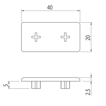 Zárókupak - 40x20 - Szürke