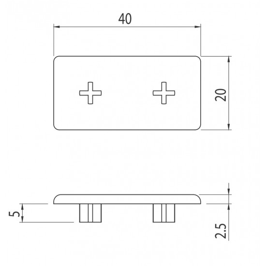 Zárókupak - 40x20 - Szürke