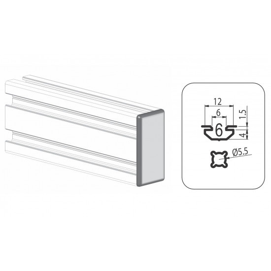 Zárókupak - 40x20 - Szürke