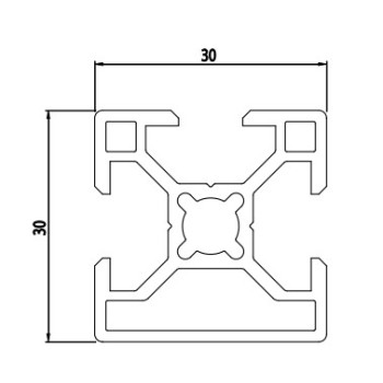 Aluprofil  - 30x30 Egy oldalon zárt