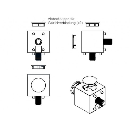 Kockaösszekötő - 30x30 - 2D - Készlet