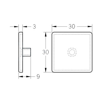 Zárókupak - 30x30 - Szürke