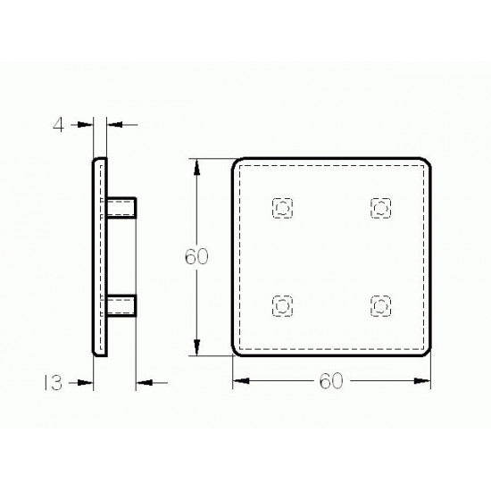 Zárókupak - 60x60 - Fekete