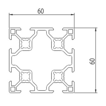 Aluprofil - 60x60 Könnyű